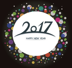 Wall Mural - Colorful Happy New Year 2017 text design vector 