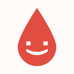 Wall Mural - Isolated blood drop with a smile text face