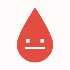 Wall Mural - Isolated blood drop with a emotionless text face