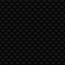 Fish Scale. Black Neutral Seamless Pattern For Modern Design In