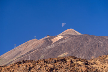 Wall Mural - Panoramic view of Mount Teide volcano rising from sea level up to 3718 meters (12198 ft). Tenerife, Canary Islands.