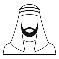 Poster - Arabic man in traditional muslim hat icon. Simple illustration of arabic man in traditional muslim hat vector icon for web