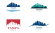 Tampa City Skyline Cityscape Landscape Logo Set