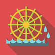 Water mill icon. Flat illustration of water mill vector icon for web