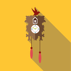Canvas Print - Wall cuckoo clock icon. Flat illustration of wall cuckoo clock vector icon for web