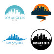 Los Angeles City Skyline Landscape Logo Symbol Set