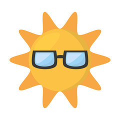 Poster - cute sun funny glasses hot vector illustration eps 10