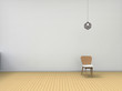 © guguart - Modern Room Chair wooden with wall Contemporary on Background