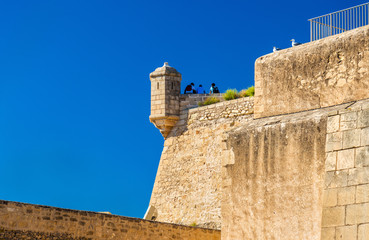 Canvas Print - Watchtower of Santa Barbara Castle in Alicante, Spain