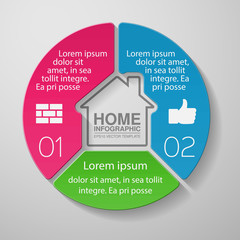 Vector infographic template, 2 options, home