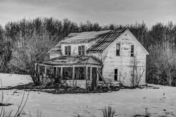 Wall Mural - abandoned home with a sagging veranda