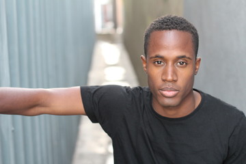 Outdoor portrait of young African man