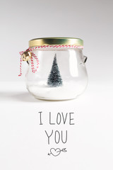 Wall Mural - I Love You message with Christmas tree
