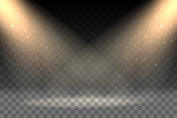 Two rays of light on transparent background vector illustration