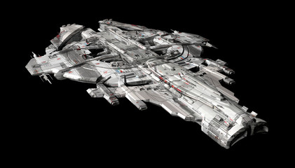 Wall Mural - spaceship spaceship isolated on a black background