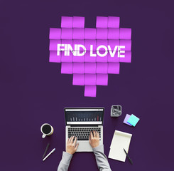 Poster - Find Love Heart Technology Graphic Concept