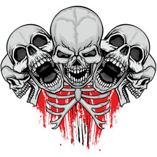  Grunge Skull Coat Of Arms