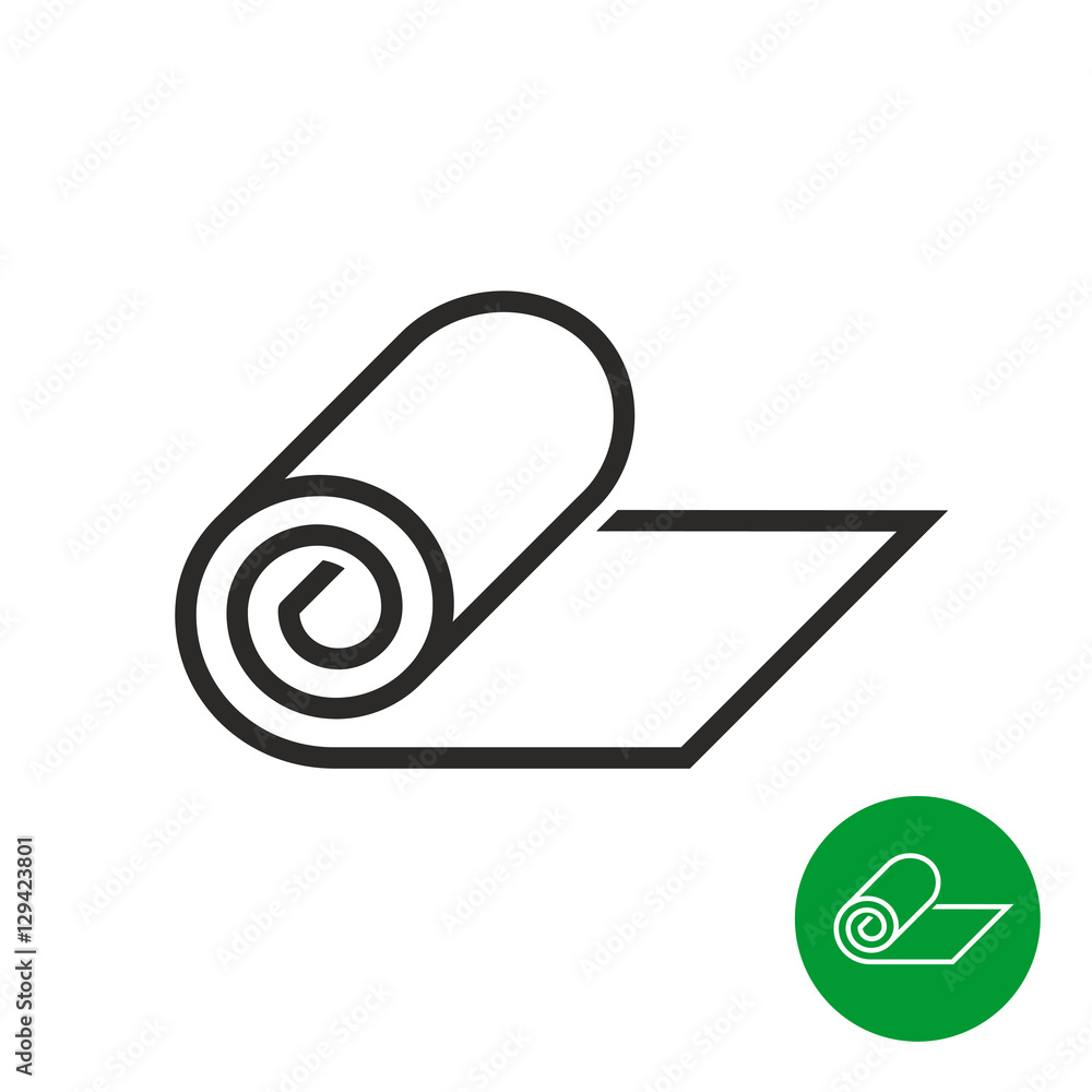 Roll of camping or fitness carpet icon Stock Vector | Adobe Stock