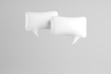 3D Illustration Of White Speech Bubble