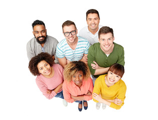 Wall Mural - international group of happy smiling people
