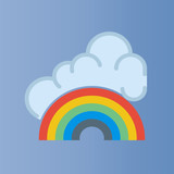 Fototapeta Tęcza - rainbow and cloud icon. flat design