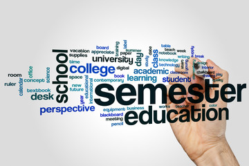 Wall Mural - Semester word cloud