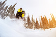 Snowboarder jump freeride backcountry ski
