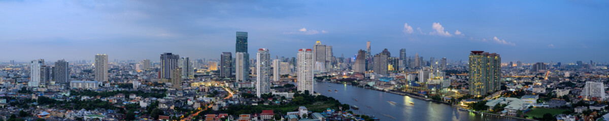  Thailand Landscape : Bangkok downtown at sunset