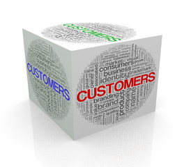 Sticker - 3d cube word tags wordcloud of customers