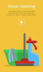 Wall Mural - Cleaning Service Flat Style Vector Web Banner