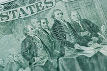 Signing Declaration Of Independence From Us Two Dollar Bill Macr