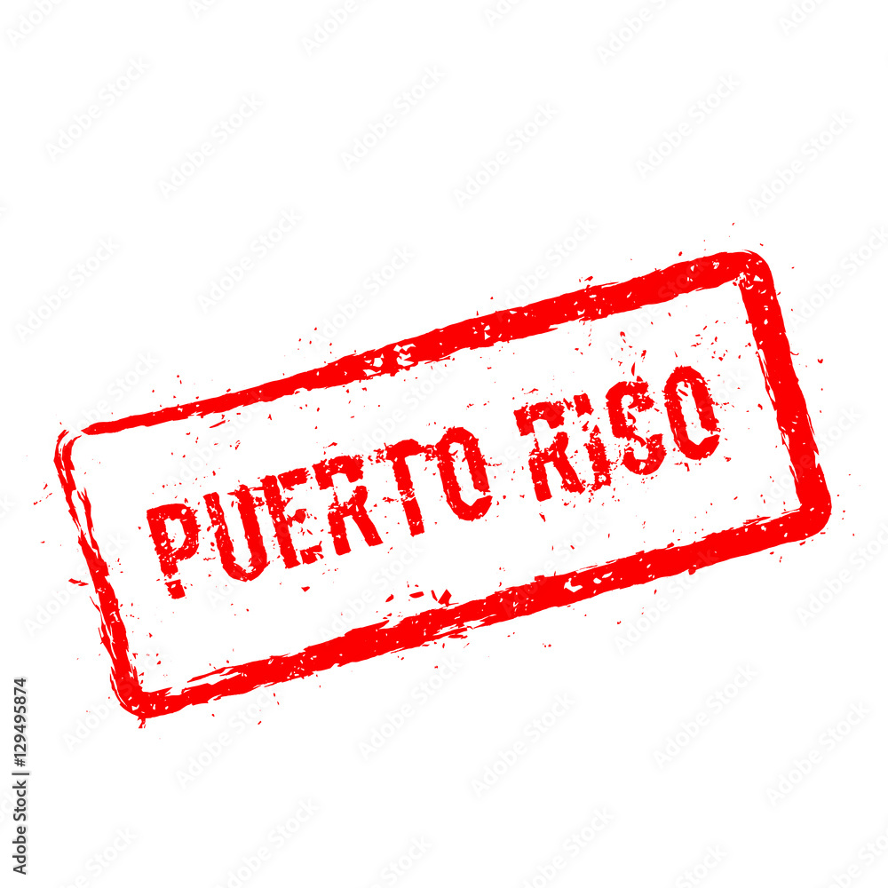 Puerto rico red rubber stamp isolated on white background. Grunge ...