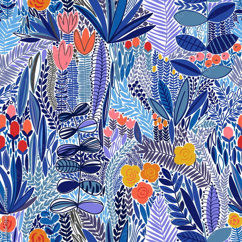 Cotton fabric Tropischen nahtlose Blumenmuster