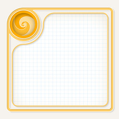 Yellow text frame for your text with graph paper and abstract sp