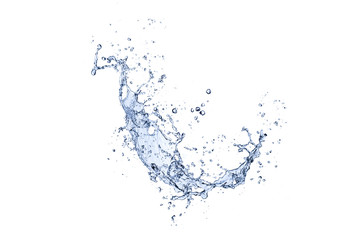 Wall Mural - blue water splash isolated on white background