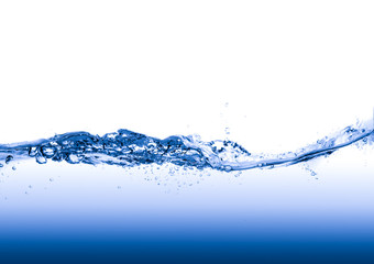  blue water isolated on white background