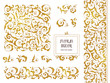 Vector set of golden elements in Eastern style.