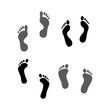 Bare Foot Print Footprint Footstep Silhouette Illustration