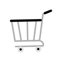 Poster - shopping cart online delivery market gray color vector illustration eps 10