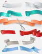 Vector set of satin ribbons in different colors