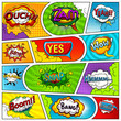 © yayasya - Comic book page background divided by lines. Retro background mock-up and sound effect. Comics template. Vector illustration