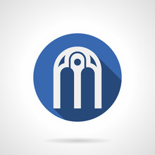 Intricate Arches Blue Round Vector Icon