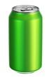 Green aluminium drink can 3D illustration