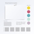 Vector mock up template with color palette isolated on white background.