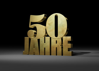 Wall Mural - 50 Jahre - Typo Gold.