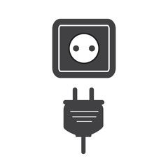 Wall Mural - plug socket icon flat. plug socket sign.