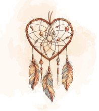 Dreamcatcher Heart Illustration