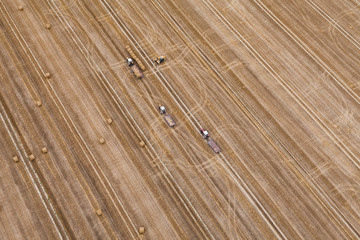 aerial view of harvest fields in Poland