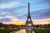 Fototapeta Boho - Cityscape with the Eiffel tower in Paris, France