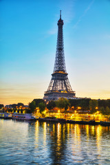 Wall Mural - Cityscape with the Eiffel tower in Paris, France